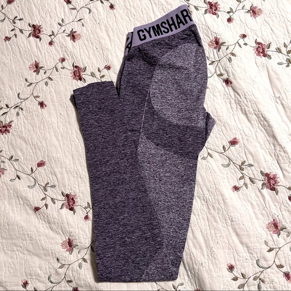 Gymshark Flex Leggings, Purple & Grey, Size S - Picture 1 of 4